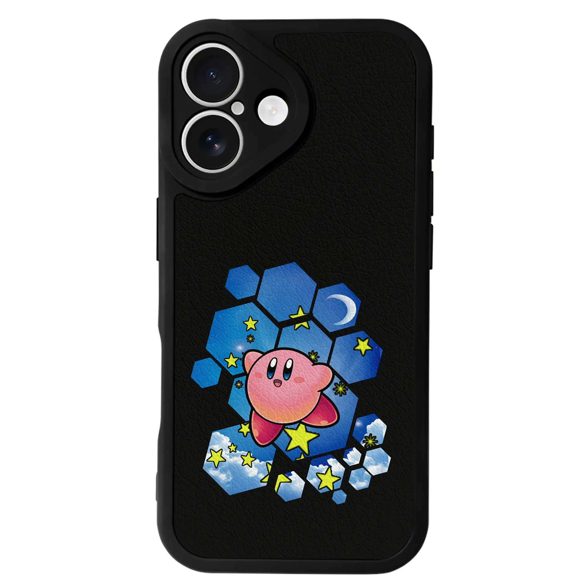 星のカービィ グッズ カービィ - IPhone 16シリーズ対応 ・ シリコンスマホケース ・ レザー調 ・ 高精度フィット ・ 耐衝撃 ・ ワイヤレス充電対応 ・ 精密カット